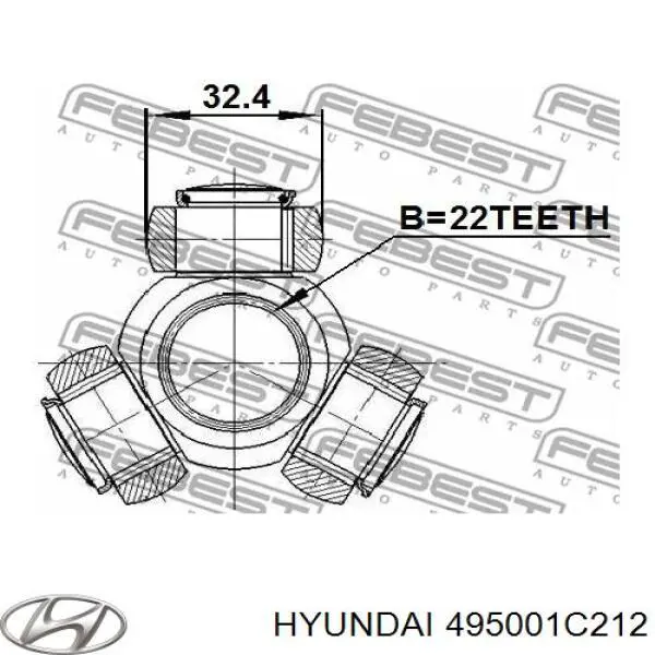 Półoś napędowa przednia prawa Hyundai/Kia 495001C212 cena, od 108,98 USD
