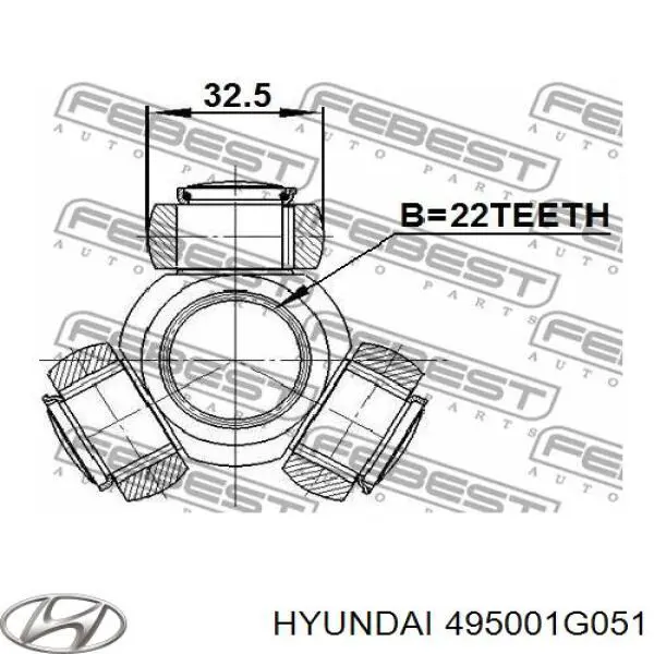 495001G051 Hyundai/Kia Półoś napędowa przednia prawa