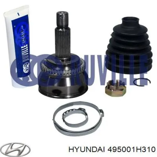 Do koszyka 495001H310 Hyundai/Kia Przegub homokinetyczny przedni wewnętrzny