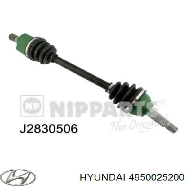 Do koszyka 4950025200 Hyundai/Kia Półoś napędowa przednia lewa