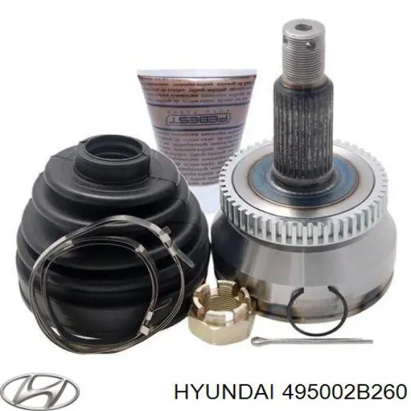 Do koszyka 495002B260 Hyundai/Kia Półoś napędowa przednia lewa