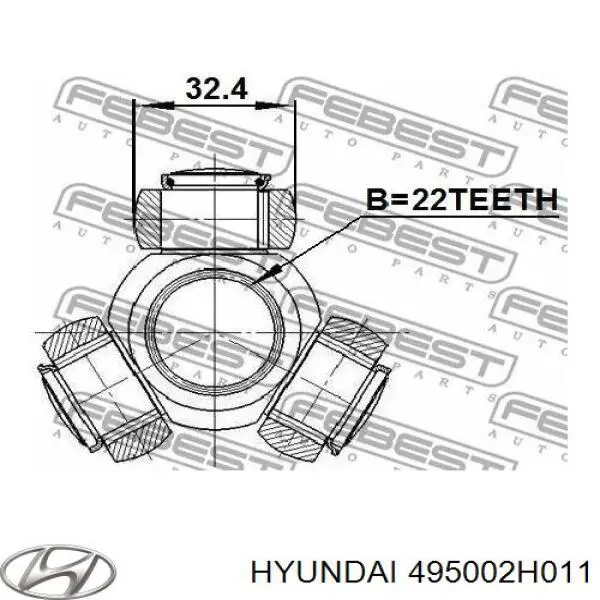 495002H011 Hyundai/Kia Półoś napędowa przednia prawa
