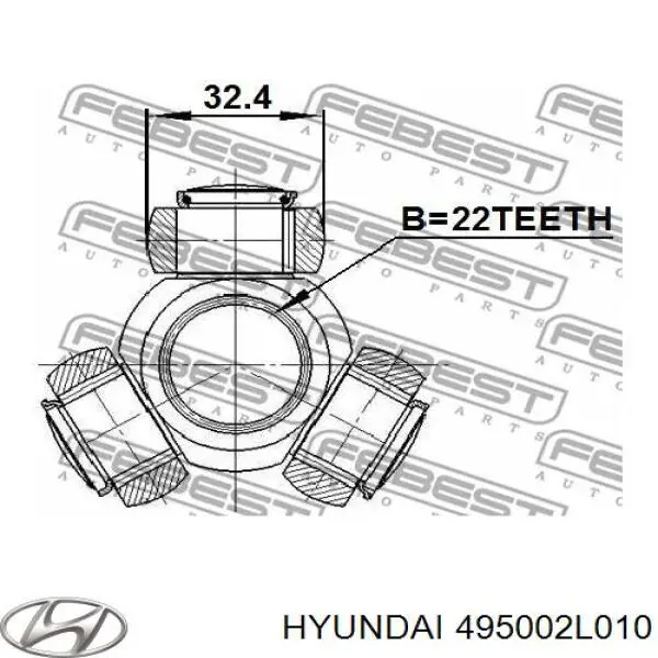 Półoś napędowa przednia prawa Hyundai/Kia 495002L010 cena, od 88,53 USD