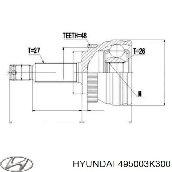 Półoś napędowa przednia lewa do Hyundai Sonata V NF