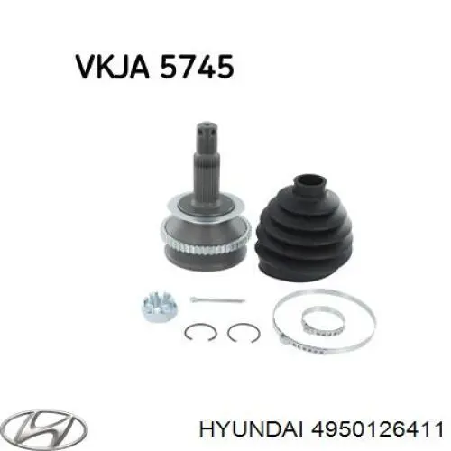 4950126411 Hyundai/Kia Półoś napędowa przednia lewa