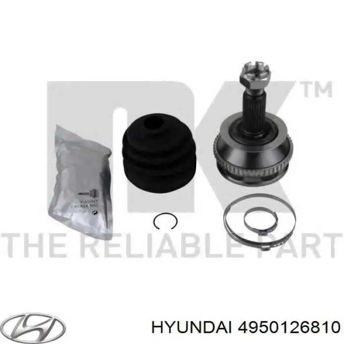 Do koszyka 4950126810 Hyundai/Kia Półoś napędowa przednia lewa