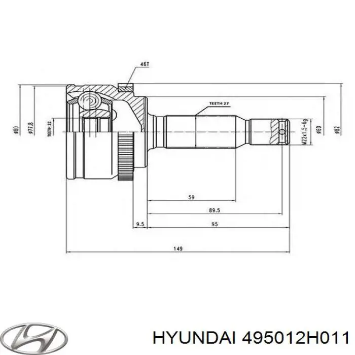 Półoś napędowa przednia lewa Hyundai/Kia 495012H011 cena, od 120,79 USD