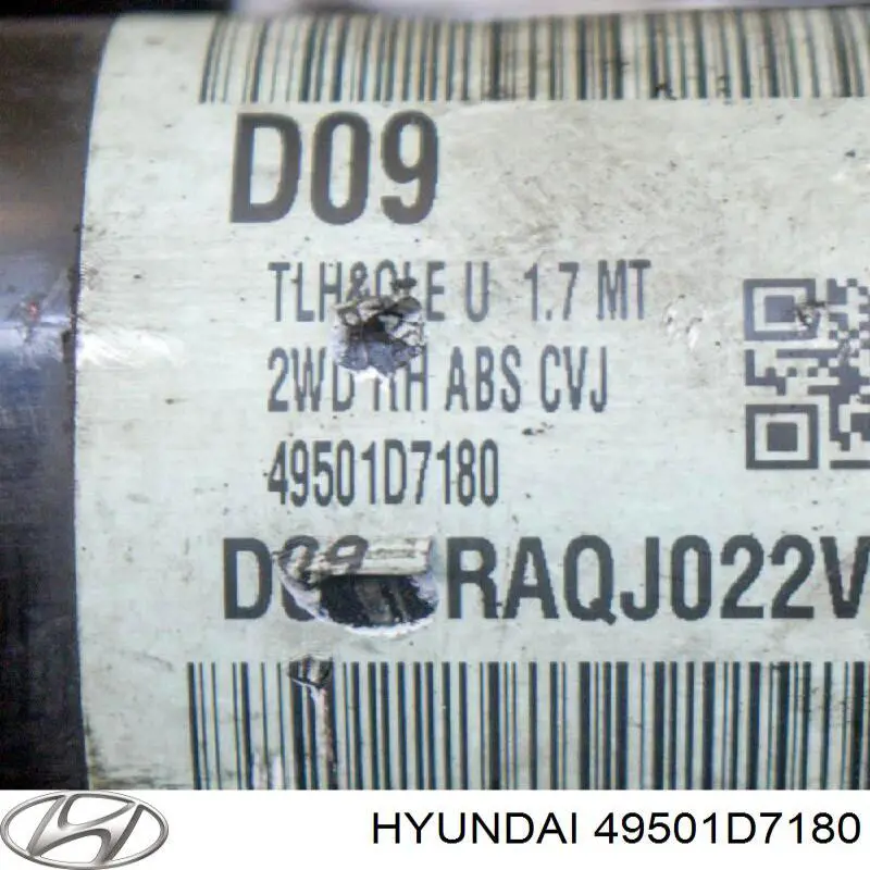 49501D7180 Hyundai/Kia Półoś napędowa przednia prawa