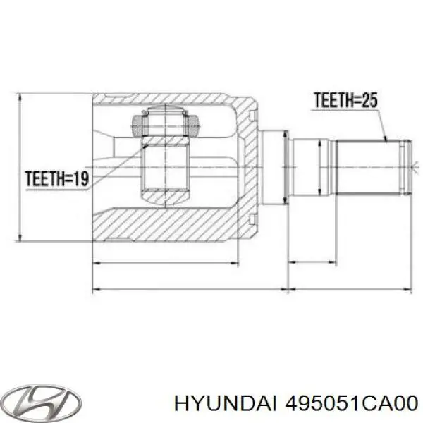 Przegub homokinetyczny przedni wewnętrzny Hyundai/Kia 495051CA00 cena, od 40,11 USD