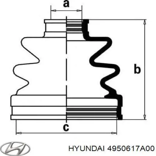 Osłona przegubu homokinetycznego półosi przedniej wewnętrzna Hyundai/Kia 4950617A00 cena, od 4,02 USD
