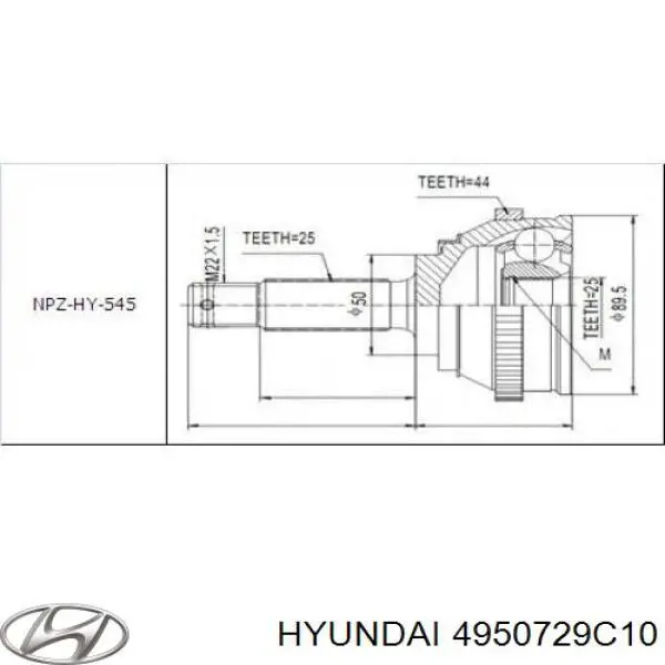 Półoś napędowa przednia do Hyundai Coupe I RD