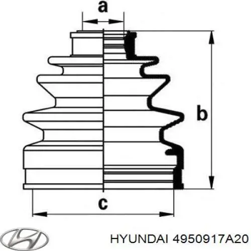 4950917A20 Hyundai/Kia Osłona przegubu homokinetycznego półosi przedniej zewnętrzna