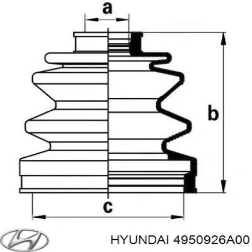4950926A00 Hyundai/Kia Osłona przegubu homokinetycznego półosi przedniej zewnętrzna