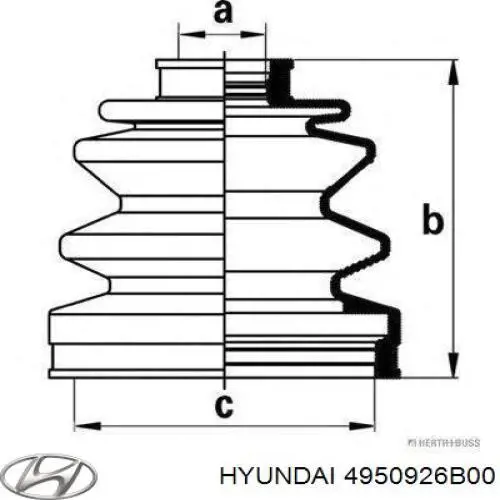 Do koszyka 4950926B00 Hyundai/Kia Osłona przegubu homokinetycznego półosi przedniej zewnętrzna
