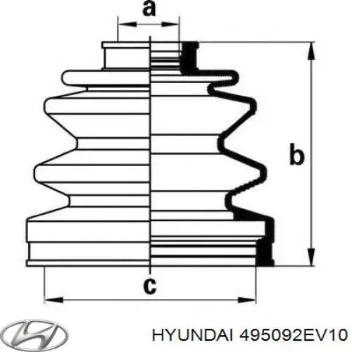 Osłona przegubu homokinetycznego półosi przedniej zewnętrzna Hyundai/Kia 495092EV10 cena, od 9,97 USD