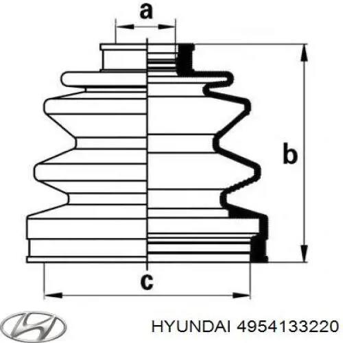 4954133220 Hyundai/Kia Osłona przegubu homokinetycznego półosi przedniej zewnętrzna