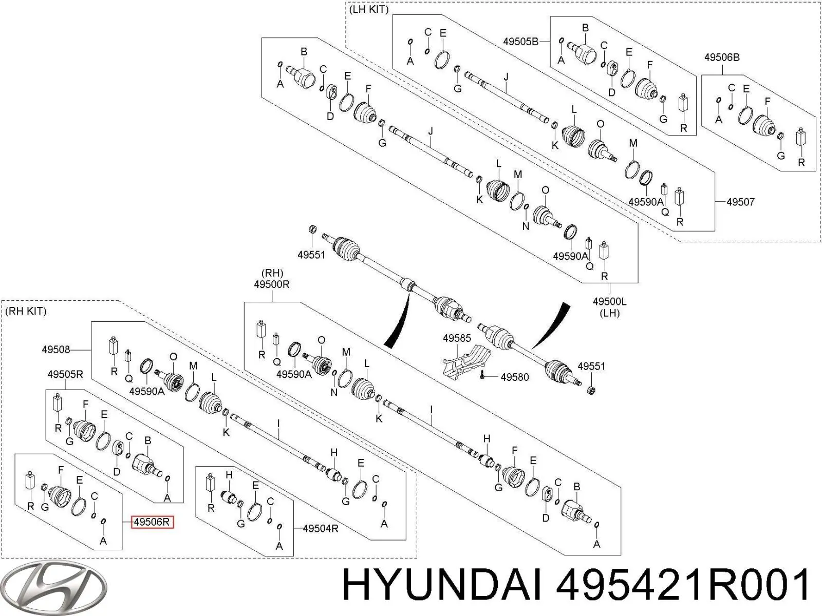 Osłona przegubu homokinetycznego półosi przedniej wewnętrzna 495421R001 Hyundai/Kia