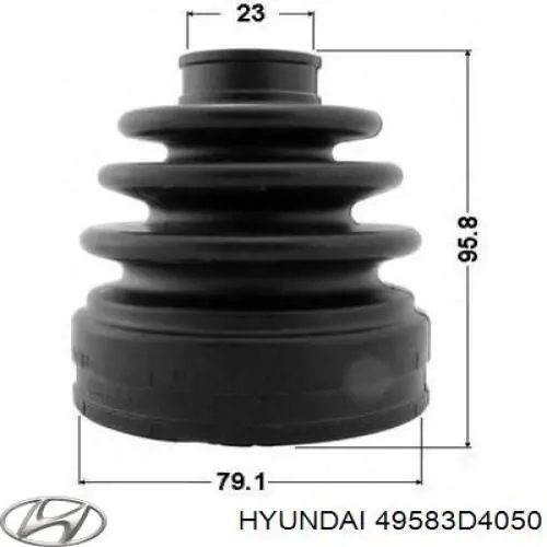 Osłona przegubu homokinetycznego półosi przedniej wewnętrzna prawa Hyundai/Kia 49583D4050 cena, od 7,39 USD