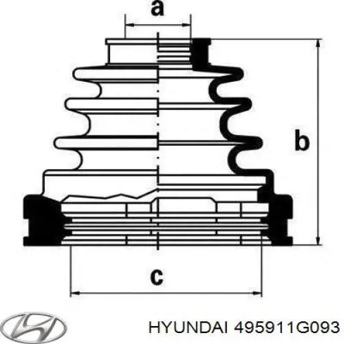 Do koszyka 495911G093 Hyundai/Kia Przegub homokinetyczny przedni zewnętrzny