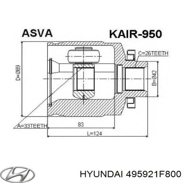 495921F800 Hyundai/Kia Półoś napędowa przednia prawa