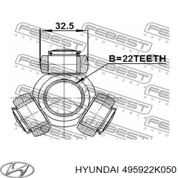 Przegub homokinetyczny wewnętrzny przedni lewy Hyundai/Kia 495922K050 cena, od 37,33 USD