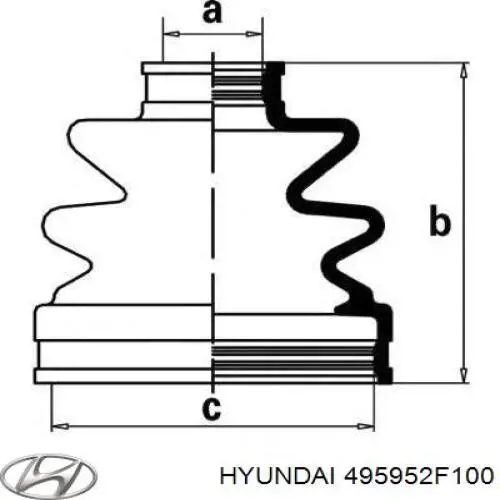 Do koszyka 495952F100 Hyundai/Kia Osłona przegubu homokinetycznego półosi przedniej wewnętrzna