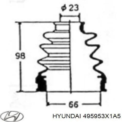 Osłona przegubu homokinetycznego półosi przedniej wewnętrzny lewy Hyundai Elantra 5 (MD)