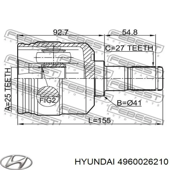 Półoś tylna Hyundai/Kia 4960026210 cena, od 62,99 USD