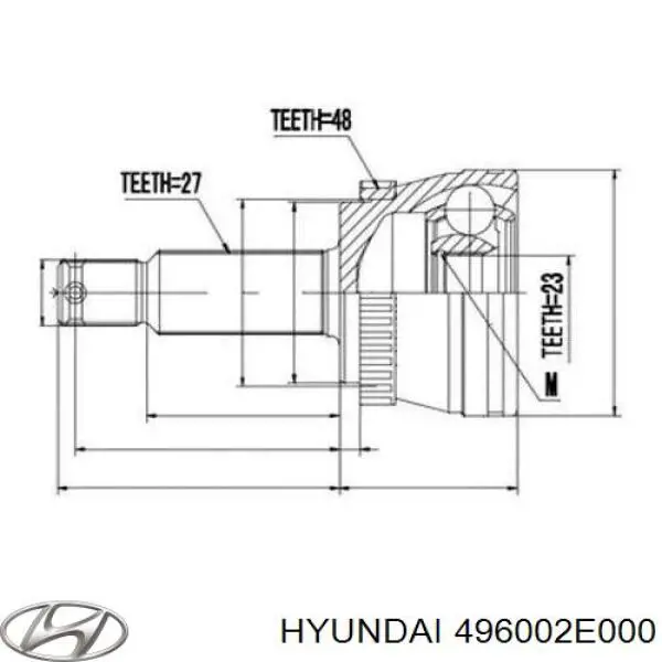 Półoś tylna Hyundai/Kia 496002E000 cena, od 120,88 USD