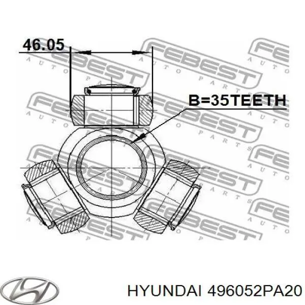 496052PA20 Hyundai/Kia przegub homokinetyczny wewnętrzny przedni prawy