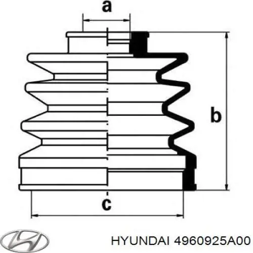 Osłona przegubu homokinetycznego półosi przedniej zewnętrzna Hyundai/Kia 4960925A00 cena, od 7,75 USD