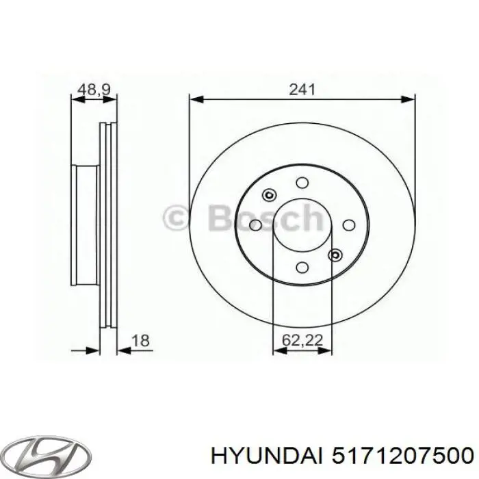 Tarcza hamulcowa przednia Hyundai/Kia 5171207500 cena, od 32,50 USD