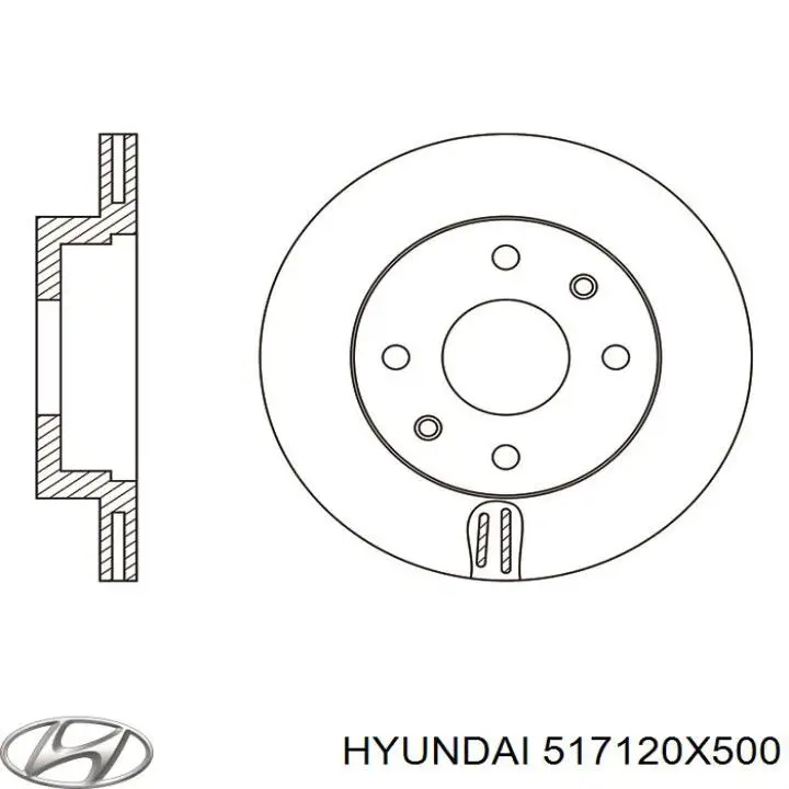 Do koszyka 517120X500 Hyundai/Kia Tarcza hamulcowa przednia