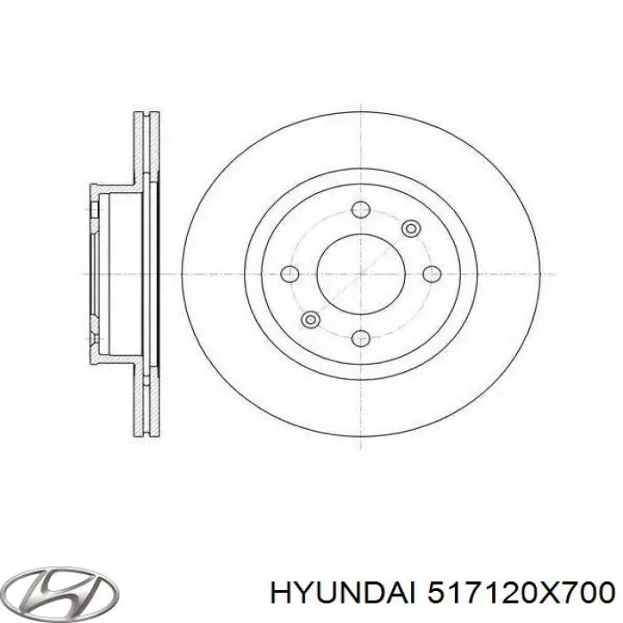 Do koszyka 517120X700 Hyundai/Kia Tarcza hamulcowa przednia