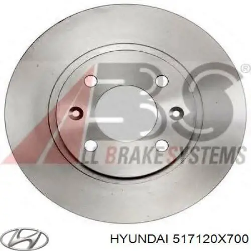 Tarcza hamulcowa przednia Hyundai/Kia 517120X700 cena, od 59,52 USD