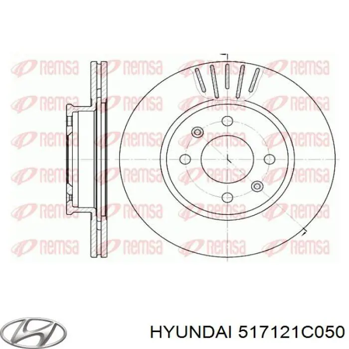 Do koszyka 517121C050 Hyundai/Kia Tarcza hamulcowa przednia