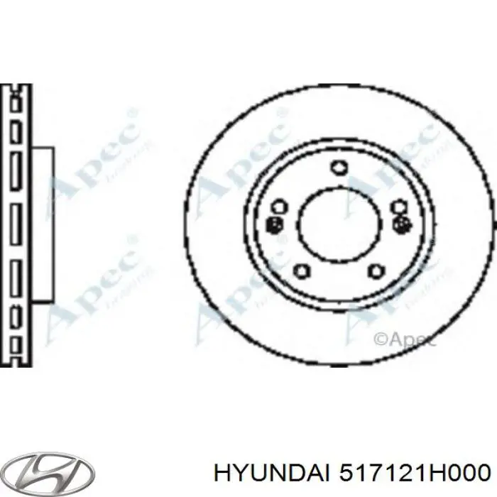 517121H000 Hyundai/Kia Tarcza hamulcowa przednia