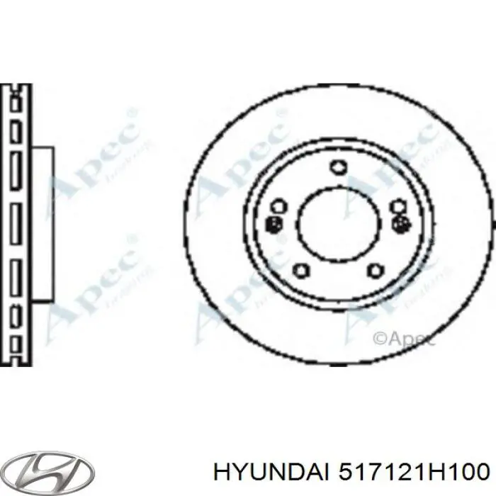 517121H100 Hyundai/Kia Tarcza hamulcowa przednia