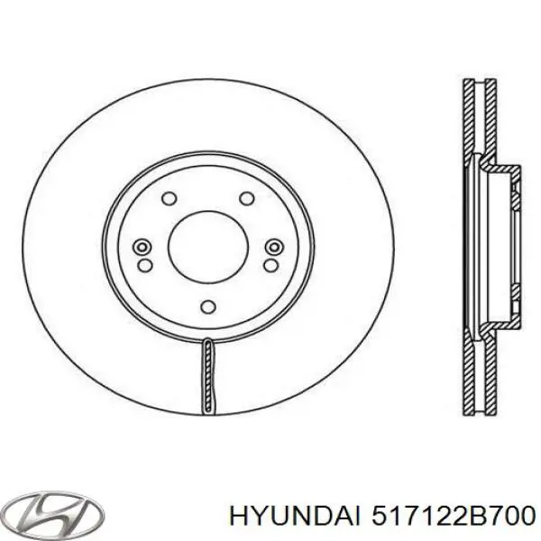Tarcza hamulcowa przednia Hyundai/Kia 517122B700