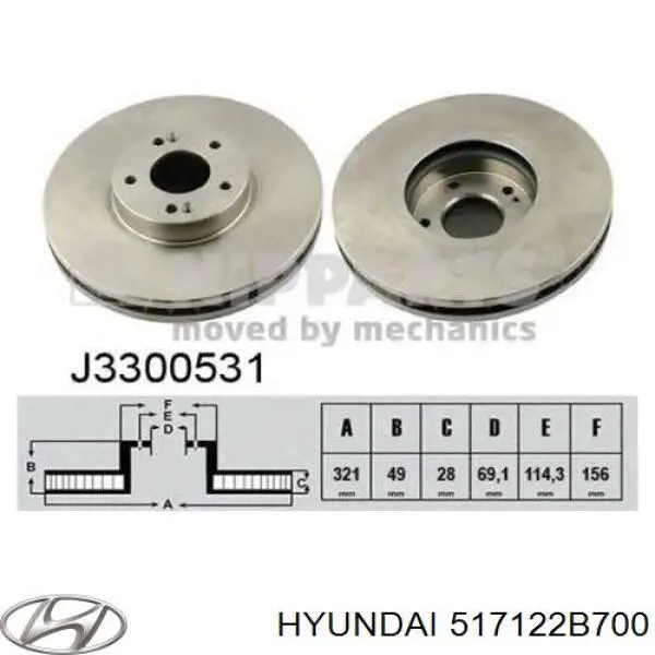 517122B700 Hyundai/Kia Tarcza hamulcowa przednia