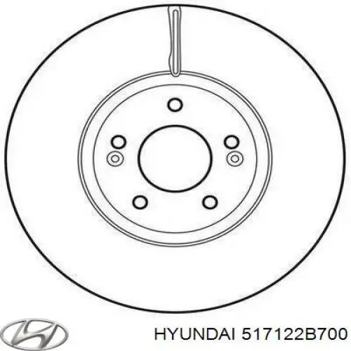 Do koszyka 517122B700 Hyundai/Kia Tarcza hamulcowa przednia