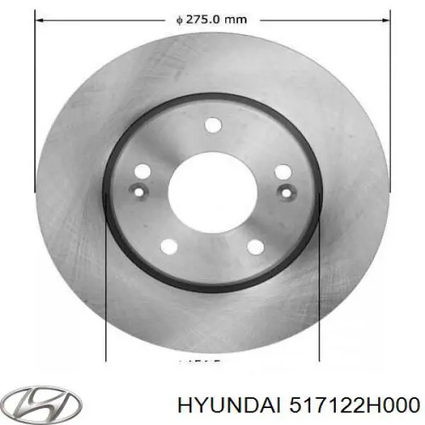 Tarcza hamulcowa przednia 517122H000 Hyundai/Kia