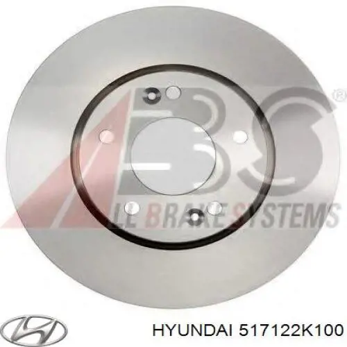 517122K100 Hyundai/Kia Tarcza hamulcowa przednia