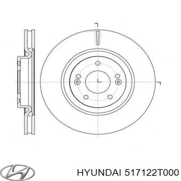 Tarcza hamulcowa przednia Hyundai/Kia 517122T000 cena, od 74,92 USD