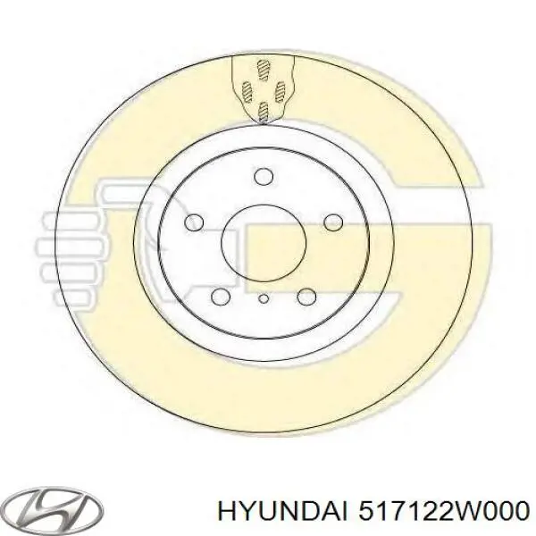 517122W000 Hyundai/Kia Tarcza hamulcowa przednia