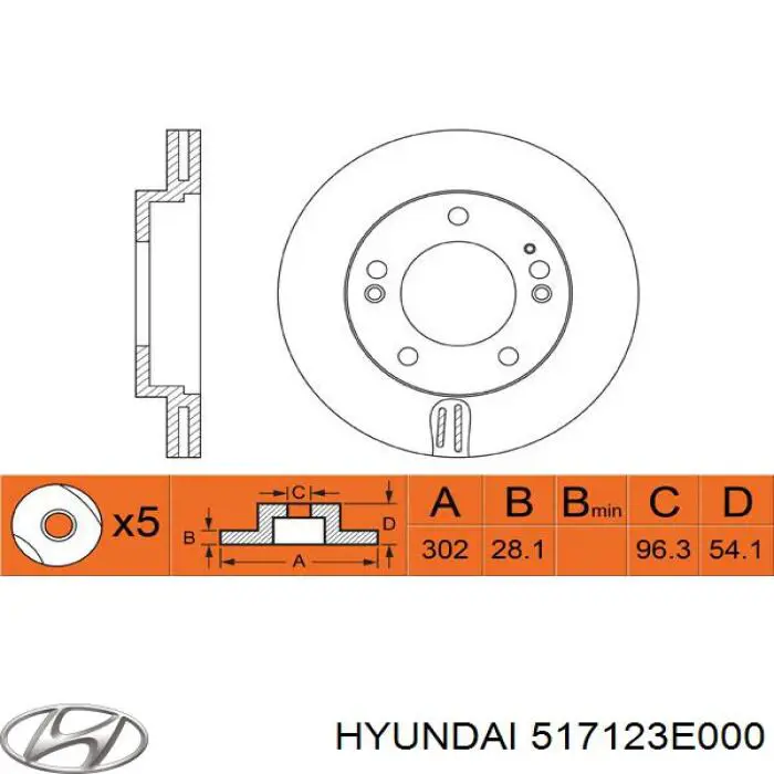 Tarcza hamulcowa przednia 517123E000 Hyundai/Kia