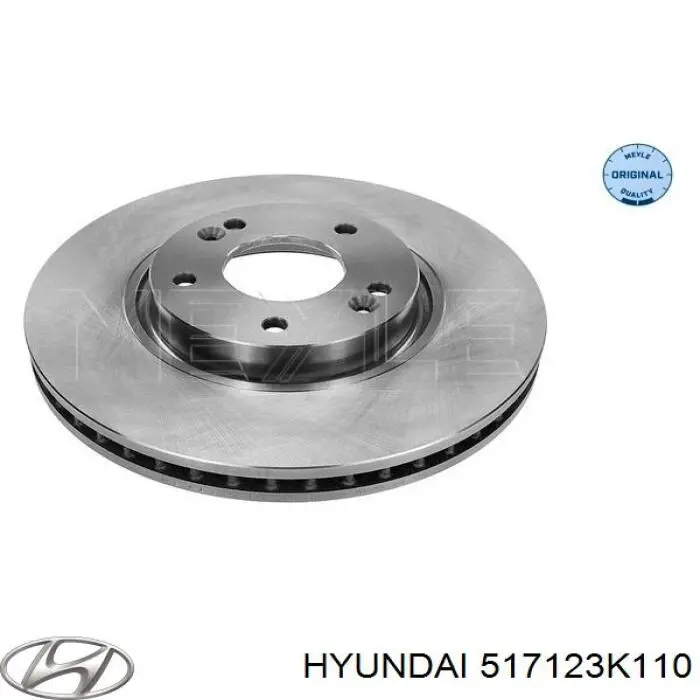Do koszyka 517123K110 Hyundai/Kia Tarcza hamulcowa przednia