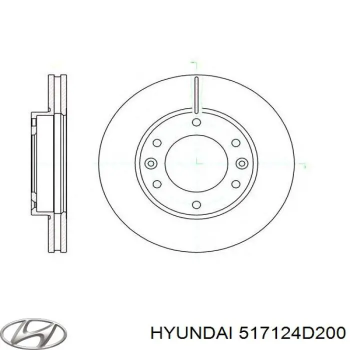 Do koszyka 517124D200 Hyundai/Kia Tarcza hamulcowa przednia