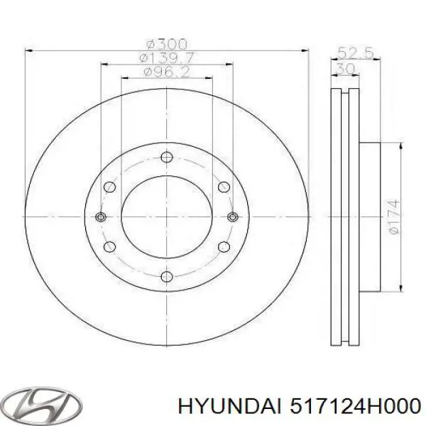 Do koszyka 517124H000 Hyundai/Kia Tarcza hamulcowa przednia