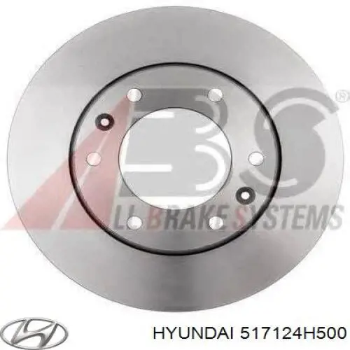 517124H500 Hyundai/Kia Tarcza hamulcowa przednia